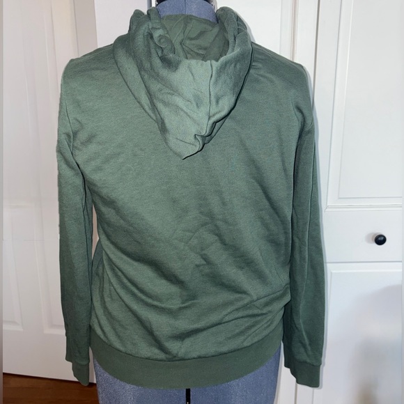 Adidas Women's Green Hoodie with White Logo - Picture 3 of 3